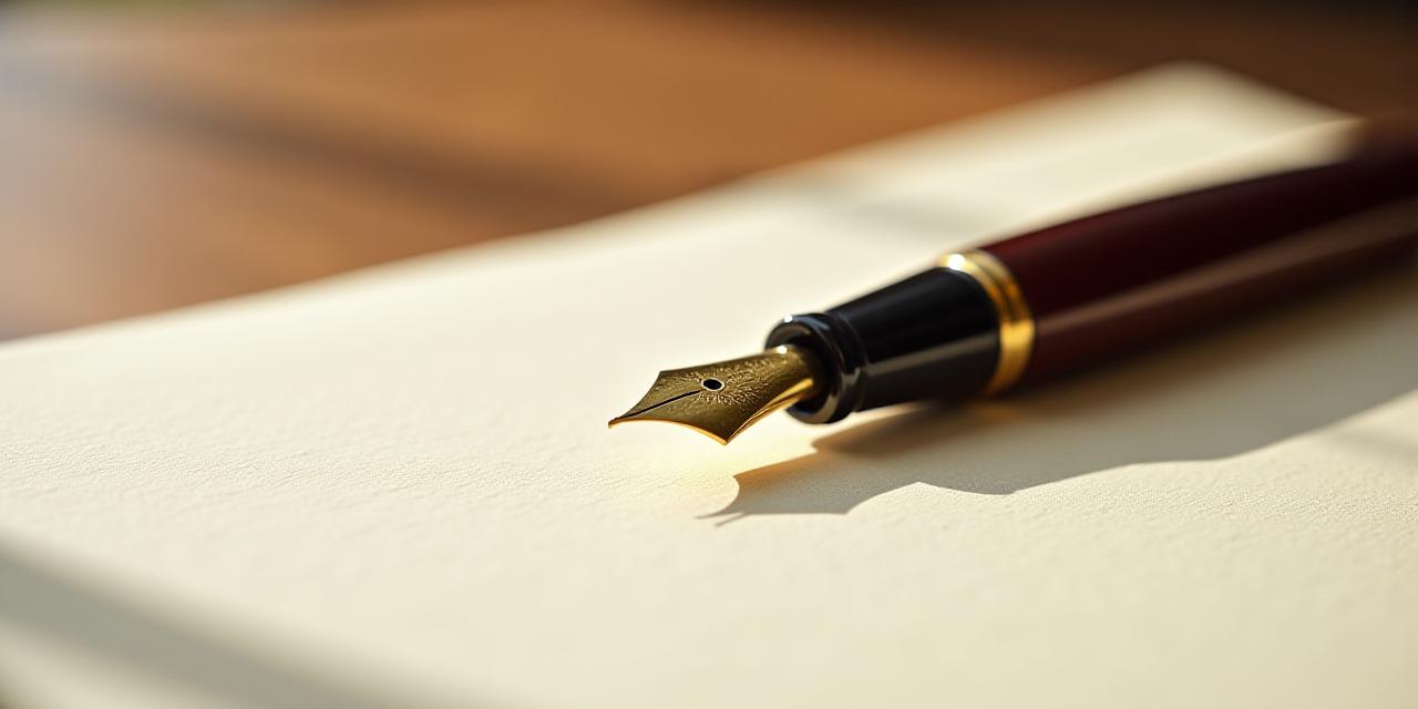 Close up of luxury stationary on a wooden desk